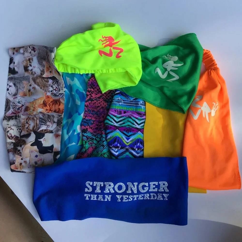 Running Headbands/Sweatbands Misc. Bundle of 9 Stretchy Running Accessories Hair